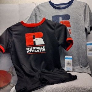 Russell Athletic Boys Short Sleeve Logo Classic Shirt  Size M 10/12, set of 2